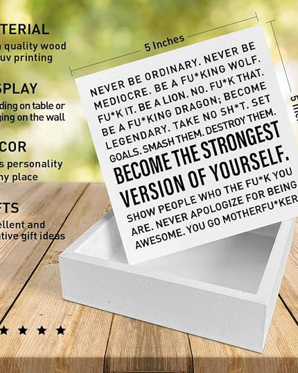 Home Office Desk Wooden Box Sign Decor, The Best Things in Life Are The People We Love, Inspirational Quotes Desk Decor Motivational Desk Decorations for Women Men Office Lady Boss Entrepreneur Gifts - LeafyLoom