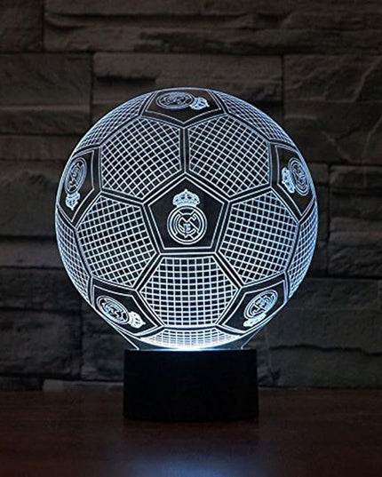 SUPERNIUDB 3D Real Madrid 3D Football LED USB Night Light 7 Color Change LED Table Lamp Xmas Toy Gift - LeafyLoom