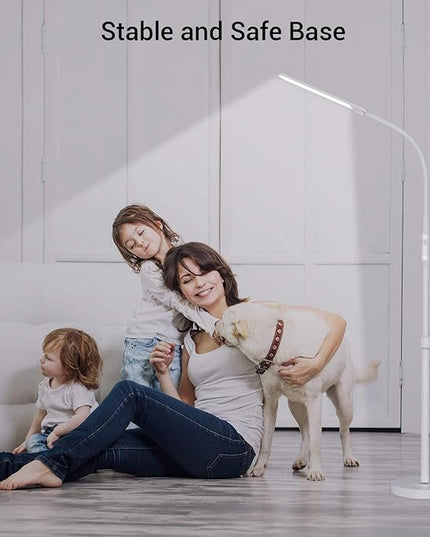 NXONE Led Floor Lamp,Modern Reading Adjustable Standing Height 4 Colors and Stepless Brightness Work Lamp for Living Room Bedroom Reading, White - LeafyLoom