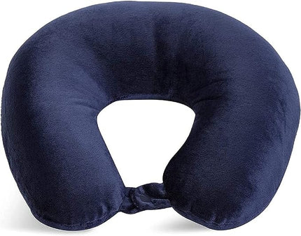 Adult Cozy Soft Microfiber Neck Pillow, Compact, Perfect for Plane or Car Travel, Navy - LeafyLoom