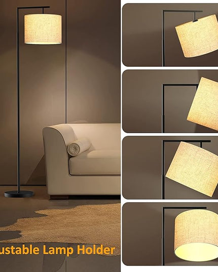 PESRAE Floor Lamp for Living Room Work with Alexa,Google Assistant WiFi App.Modern Standing RGB Lamp with Lampshde,Tall LED Floor Lamp for Bedroom and Office(No Remote Control Include) - LeafyLoom