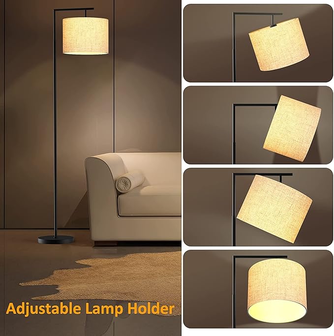 PESRAE Floor Lamp for Living Room Work with Alexa,Google Assistant WiFi App.Modern Standing RGB Lamp with Lampshde,Tall LED Floor Lamp for Bedroom and Office(No Remote Control Include) - LeafyLoom