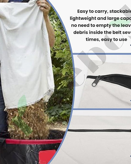 Universal Leaf Vacuum Blower Bag Compatible with Worx Craftsman Toro Black-Decker Husqvarna Leaf Blower Vacuum/Leaf Blowers - Bottom Zip Replacement Bag, Leaf Blower Bag White - LeafyLoom