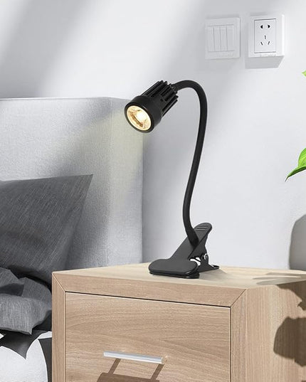 EAGLOD LED Clamp Clip on Light Desk Lamp, 3w Clip Bedside Lamp Clamp,360°Flexible Gooseneck Night Lights, Reading Lighting,Table Lamp for College Dorm,Home,Nail Art,Tattoo Lamp 2Pack - LeafyLoom