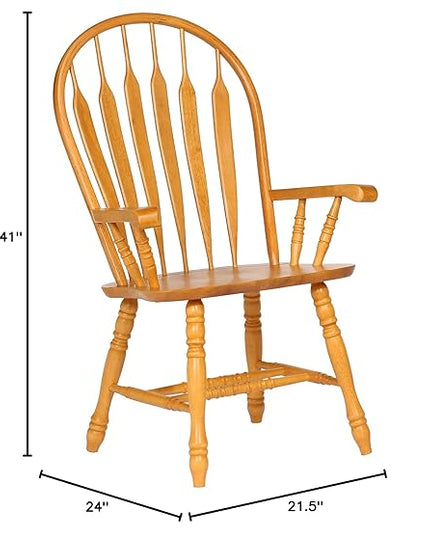Sunset Trading Comfort Dining Arm Chair, 41", Light Oak - LeafyLoom