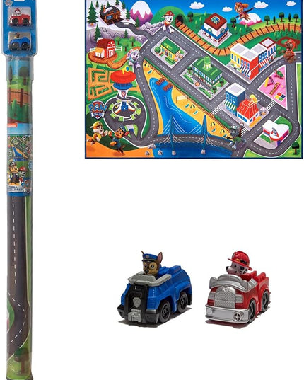 Gertmenian Nickelodeon Paw Patrol Town Tower Interactive Rug Includes 2x Cars feat. Chase and Marshall Suitable for Classroom, Nursery, Bedroom, or Play Area 40x54in Medium, 32500 - LeafyLoom