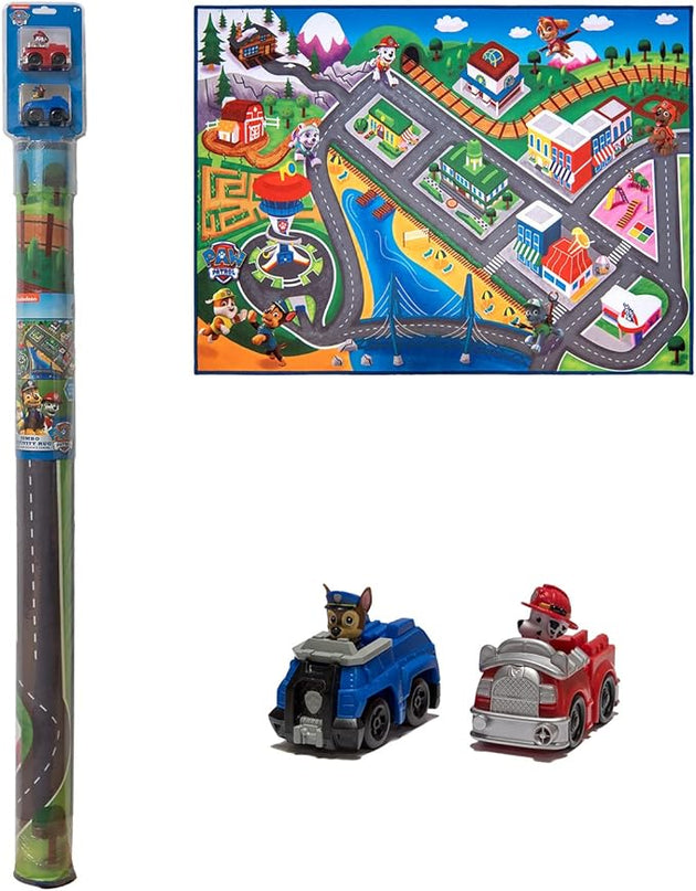 Gertmenian Nickelodeon Paw Patrol Town Tower Interactive Rug Includes 2x Cars feat. Chase and Marshall Suitable for Classroom, Nursery, Bedroom, or Play Area 40x54in Medium, 32500 - LeafyLoom