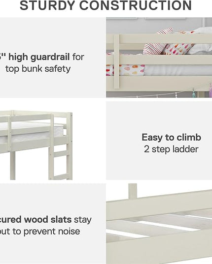 DHP Milton Junior Twin Loft Bed, White - LeafyLoom