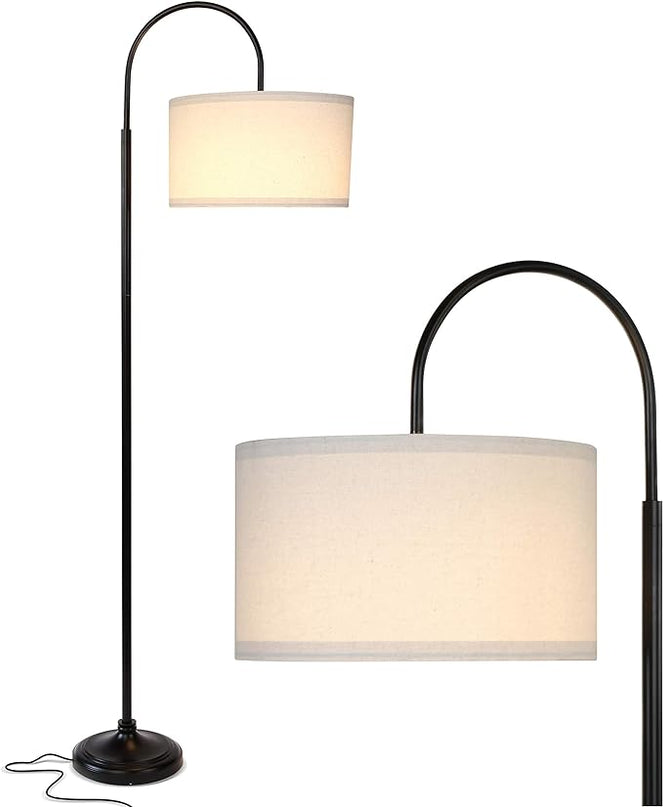 Brightech Nora Bright Arc Tall Lamp, Contemporary LED Floor Lamp, Standing Lamp for Living Rooms & Offices, Mid-Century Modern Standing Lamp with Heavy Base for Bedroom - Black - LeafyLoom