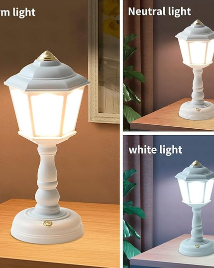 Mini Desk lamp Vintage, LED Desk Lamp Dimmable Table Lamp Reading Lamp with USB Charging Port, Sensitive Control, Eye-Caring Office Lamp,Very Beautiful Decorative Desk lamp (White) - LeafyLoom