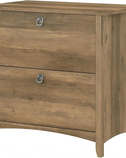 Bush SAF132RCP-03 Salinas 2-Drawer Lateral File Cabinet, Letter/Legal, Reclaimed Pine, 31.73-Inch - LeafyLoom
