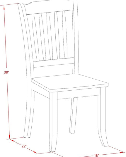 East West Furniture MZDA3-LWH-W Monza 3 Piece Room Furniture Set Contains a Rectangle Kitchen Table with Dropleaf and 2 Dining Chairs, 36x54 Inch - LeafyLoom