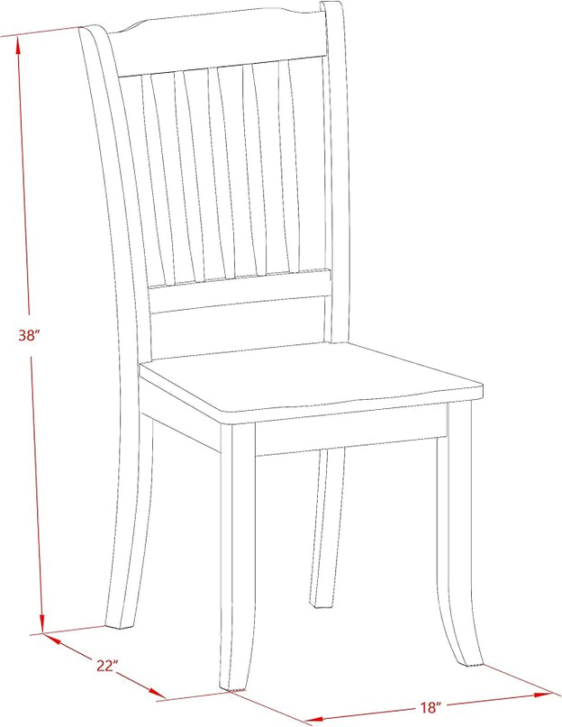 East West Furniture MZDA3-LWH-W Monza 3 Piece Room Furniture Set Contains a Rectangle Kitchen Table with Dropleaf and 2 Dining Chairs, 36x54 Inch - LeafyLoom