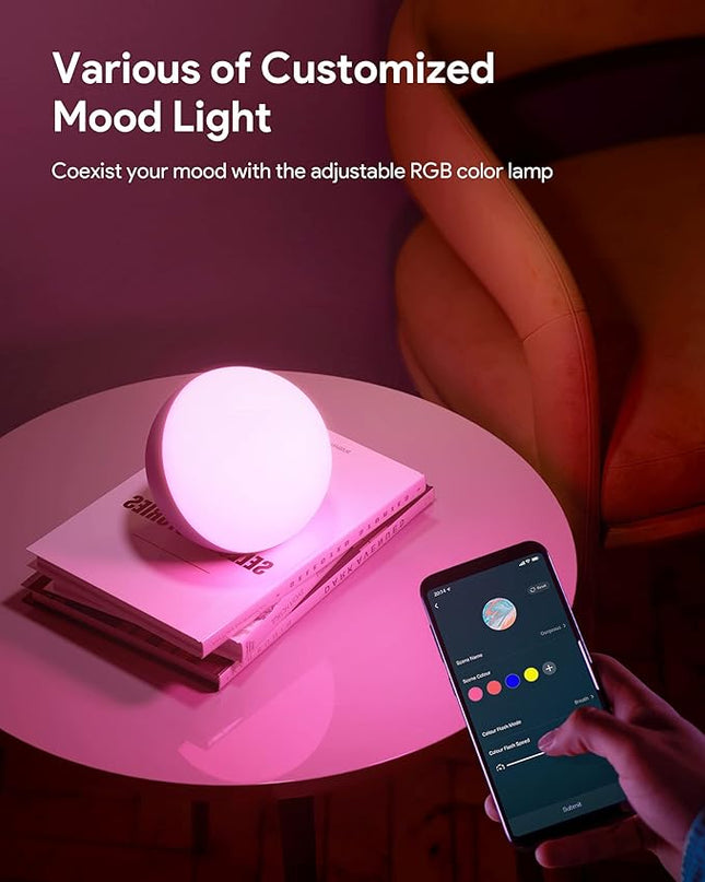 Hifree Smart Table Lamp, Dimmable Desk Lamp with App/Voice Control, LED RGB Color Changing Touch Lamp, Night Light for Bedroom Compatible with Alexa HifreeDirect