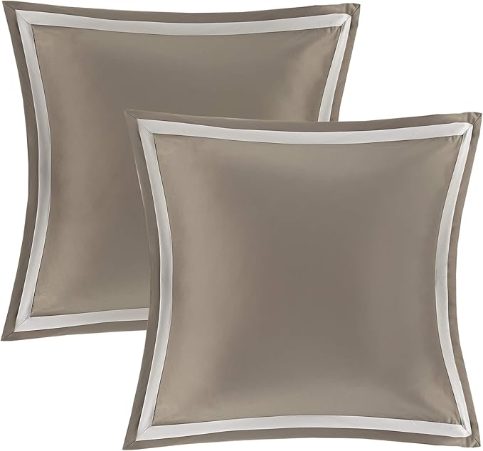 Madison Park Odette Cozy Comforter Set Jacquard Damask Medallion Design - Modern All Season, Down Alternative Bedding, Shams, Decorative Pillow, King(104 in x 92 in), Tan 8 Piece - LeafyLoom