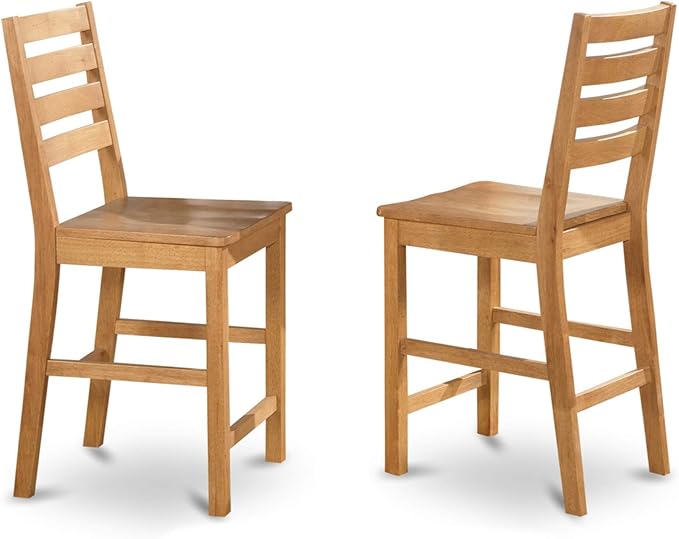 East West Furniture PBCF5-OAK-W 5 Piece Counter Height Pub Set Includes a Square Table and 4 Kitchen Dining Chairs, 36x36 Inch - LeafyLoom