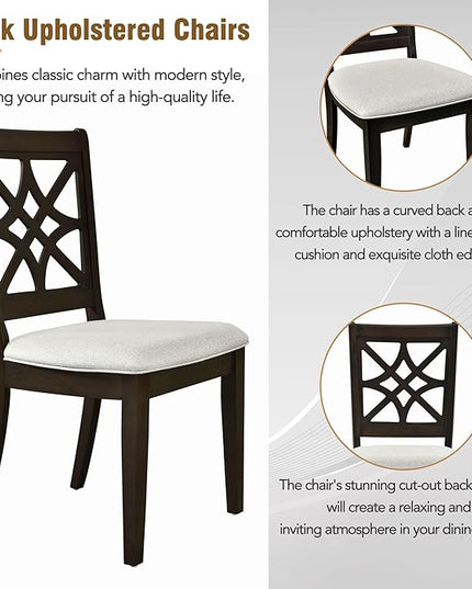 NicBex Small Kitchen Table Set for 4 Dining Room Set 5-Piece Extendable Rubber Wood Dining Table Set with X-Shape Legs for Small Space, Apartment, Studio, Walnut - LeafyLoom