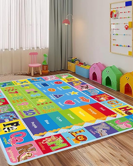 ABC Carpet,Kids Carpet for Playroom, Classroom Floor Play Mat for Kids,Preschool Rugs wtih ABC, Numbers, Animals, Extra Large Thick (110X78.7 Inch)… - LeafyLoom