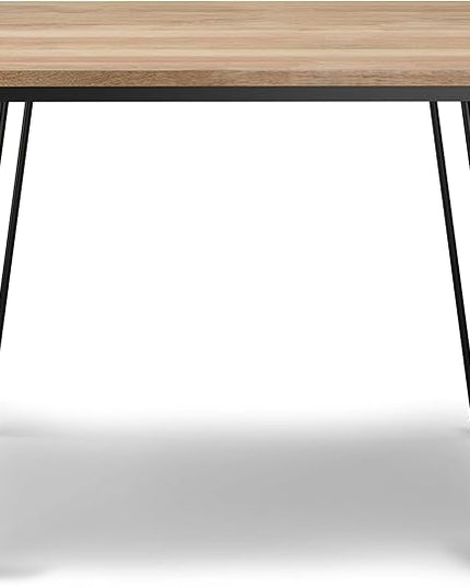 SIMPLIHOME Hunter SOLID MANGO WOOD and Metal 42 Inch Wide Square Industrial Dining Table in Natural, For the Dining Room - LeafyLoom