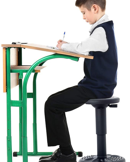 Studico ActiveChairs Adjustable Wobble Stool, Flexible Classroom Seating, Improves Focus, Posture and Helps ADHD/ADD, Sensory Chair, Active Fidget Chairs Adjusts from 16.65" to 23.75" Ages 13-18 Black - LeafyLoom