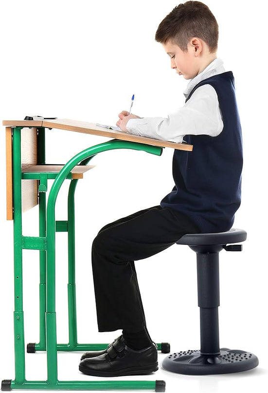 Studico ActiveChairs Adjustable Wobble Stool, Flexible Classroom Seating, Improves Focus, Posture and Helps ADHD/ADD, Sensory Chair, Active Fidget Chairs Adjusts from 16.65" to 23.75" Ages 13-18 Black - LeafyLoom