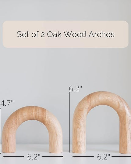 Wood Arch Decorative Objects - Suitable for Coffee Table Decor, Neutral Home Decor for Shelves, Shelf Decor Aesthetic, Modern Bookshelf Decor, Entryway Decor, Home Decorations for Living Room - LeafyLoom