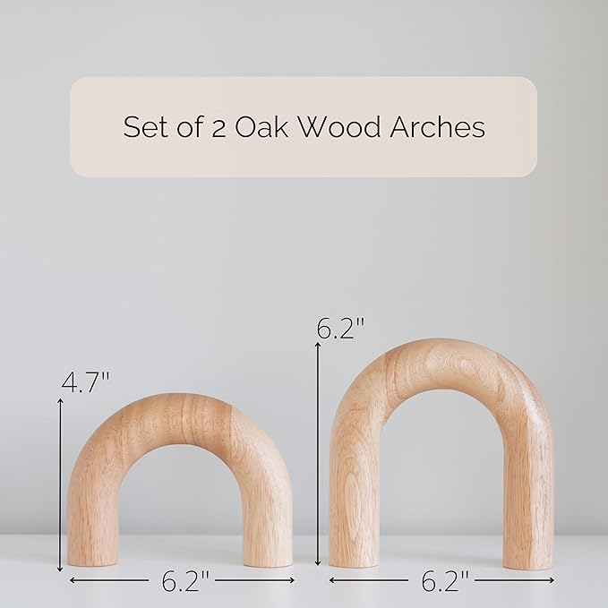 Wood Arch Decorative Objects - Suitable for Coffee Table Decor, Neutral Home Decor for Shelves, Shelf Decor Aesthetic, Modern Bookshelf Decor, Entryway Decor, Home Decorations for Living Room - LeafyLoom