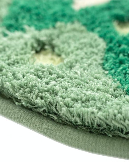 Monstera Non Slip Bath Mat or Kitchen Tufted Rug, Plant Leaf Shaped Kids Pets Floor Mat Carpet, Green, 32" x 24" - LeafyLoom