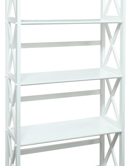 Casual Home Montego Bookcase, 5-Shelf, White,324-51 - LeafyLoom