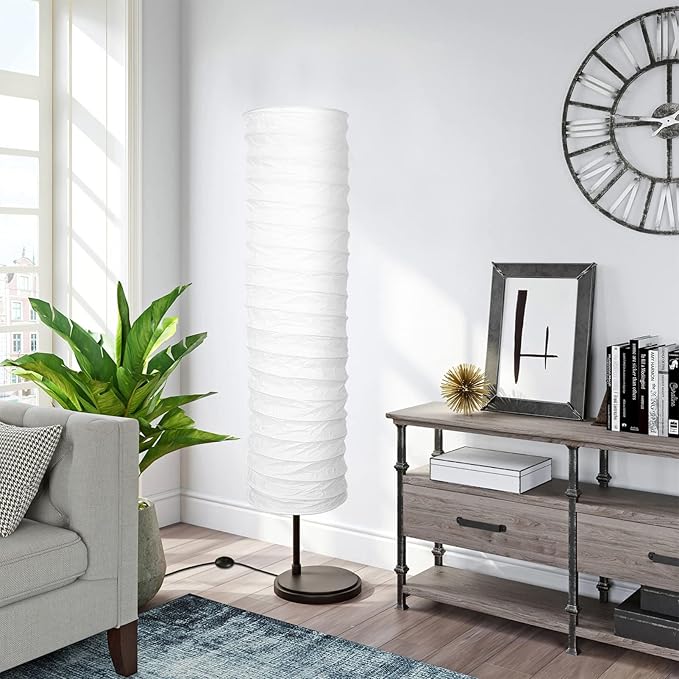 STOBOK Paper Floor Lamp Shades Light Japanese Style Standing Lamp Table Light Cover Barrel Chandelier Protector for Living Room Home Hotel - LeafyLoom