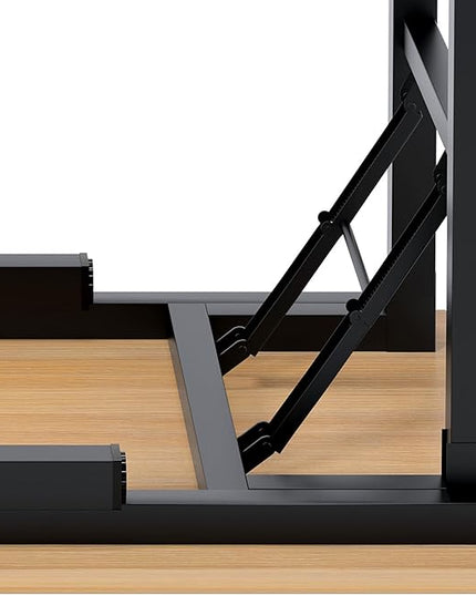 Need Folding Desk for Home Office 39-3/8'' Length Modern Folding Table Computer Desk No Install Needed Teak Color Desktop Black Frame, AC5BB(10060) - LeafyLoom