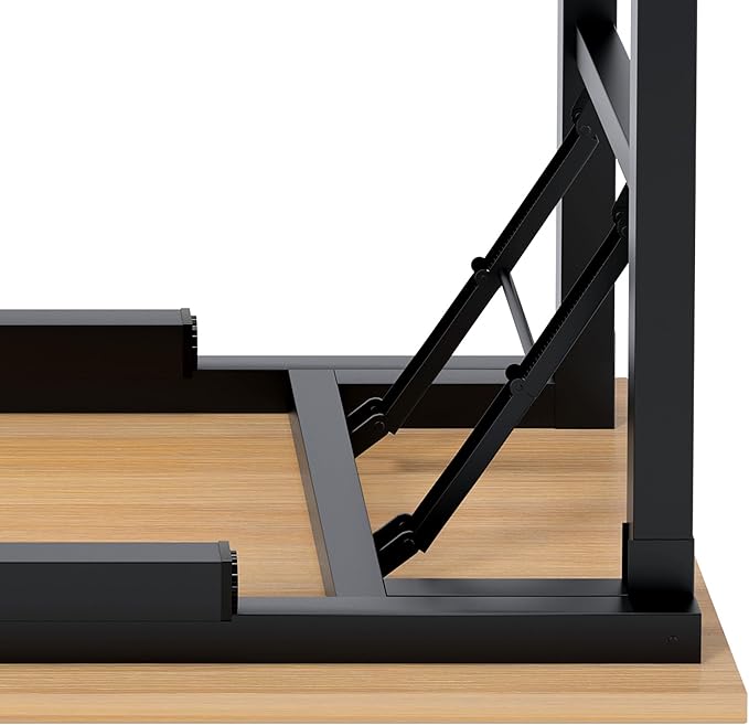Need Folding Desk for Home Office 39-3/8'' Length Modern Folding Table Computer Desk No Install Needed Teak Color Desktop Black Frame, AC5BB(10060) - LeafyLoom