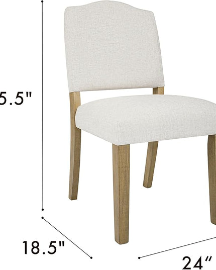 HomePop Open Back Upholstered Dining Chair - Cream Textured Woven (Single Pack) - LeafyLoom