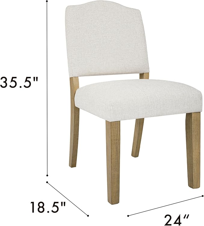 HomePop Open Back Upholstered Dining Chair - Cream Textured Woven (Single Pack) - LeafyLoom