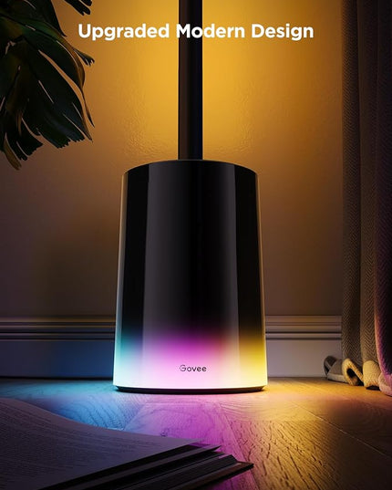Govee Floor Lamp 2 with Matter, RGBIC Warm Cool White LED Floor Lamp Works with Alexa, 1725lm Corner Floor Lamp with Music Sync, Scene Modes, Smart Floor Lamp for Bedroom, Living Room, Studio, Black - LeafyLoom