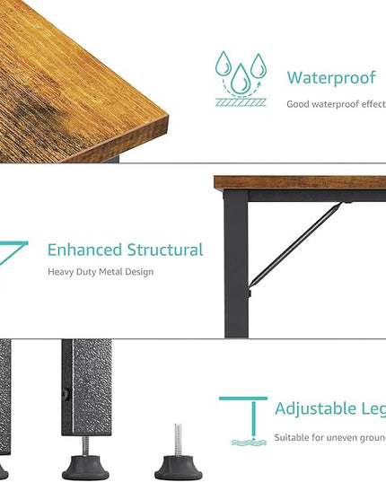 Lufeiya Computer Desk with Drawers - 40 Inch Work Small Desk for Bedroom Home Office, Simple Study Writing Table PC Desks with Drawer Storage Shelves, Rustic Brown - LeafyLoom