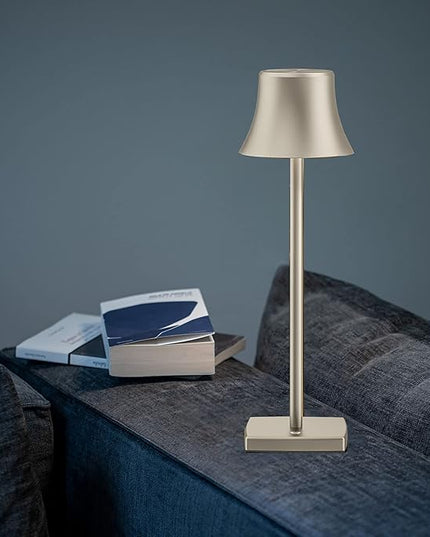 Cordless Table Lamp, Rechargeable Battery 5000mAh Metal Aluminum Housing USB LED Portable Powered Desk Lamp, 2 Levels Brightness Night Light for Restaurants Bedroom Outdoor (2Pack-Silver) - LeafyLoom