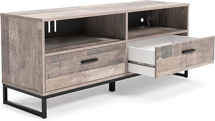 Signature Design by Ashley Neilsville 60" Medium TV Stand, Light Brown - LeafyLoom