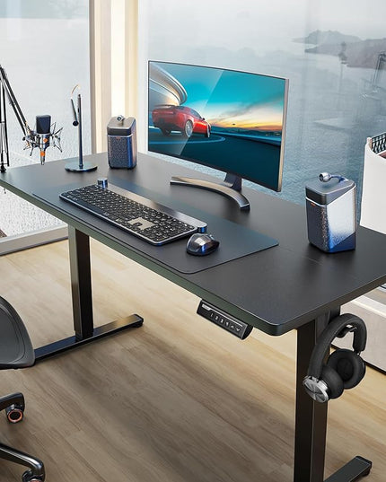 ErGear Height Adjustable Electric Standing Desk, 40 x 24 Inches Sit Stand up Desk, Small Memory Computer Home Office Desk (Black) - LeafyLoom
