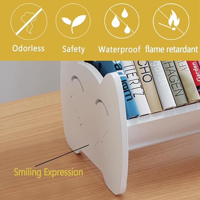 kids Bookshelf, Desktop Bookshelf, Tilted Mini Bookshelf for Desk, Tabletop Bookshelf, Book Shelf for Books Magazine CD, Tiny Bookshelf and Storage Rack in Living Room/Office/Home. - LeafyLoom