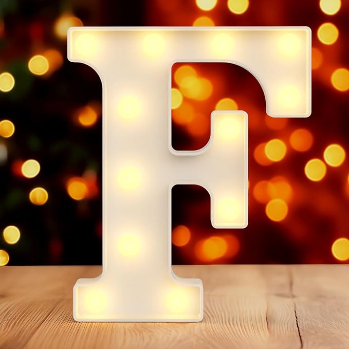 Marquee Letters for Wall Decor Light Up Alphabet Letter F Wall Letters Christmas Decorations Outdoor Halloween Birthday Party Decorations Bathroom Decorations Indoor Retirement Party Decorations - LeafyLoom
