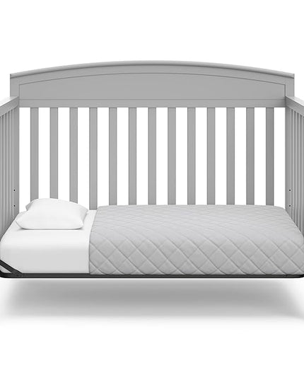 Graco Benton 5-in-1 Convertible Crib (Pebble Gray) – GREENGUARD Gold Certified, Converts from Baby Crib to Toddler Bed, Daybed and Full-Size Bed, Fits Standard Full-Size Crib Mattress - LeafyLoom