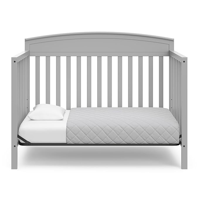 Graco Benton 5-in-1 Convertible Crib (Pebble Gray) – GREENGUARD Gold Certified, Converts from Baby Crib to Toddler Bed, Daybed and Full-Size Bed, Fits Standard Full-Size Crib Mattress - LeafyLoom