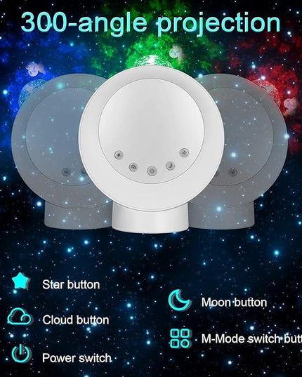 Star Projector Light, LED Night Light Colorful Starry Lamp with 9 Lighting Modes,Remote Control and Angle 300° Adjustment Galaxy Projection for Bedroom,Party,Home and Theater - LeafyLoom
