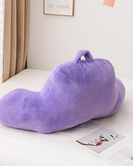 A Nice Night Faux Fur Reading Pillow Bed Wedge Large Adult Children Backrest with Arms Back Support for Sitting Up in Bed/Couch for Bedrest,LightPurple - LeafyLoom