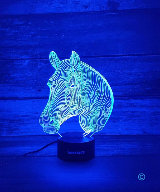 Horse 3D Lamp Gifts for Boys Girls Room, Night Light Toys Bedside Decor Gifts for Kids Baby, 7 Colors Changing Nightlight with Smart Control - LeafyLoom