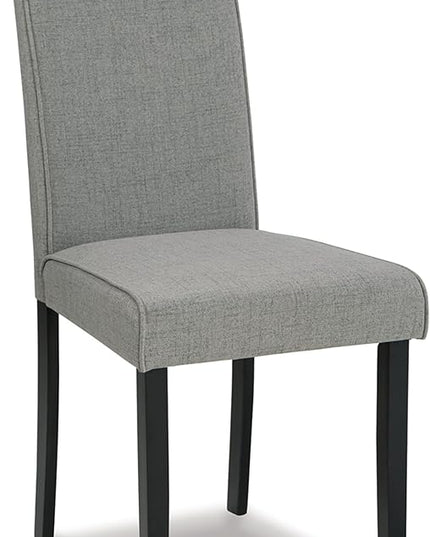 Signature Design by Ashley Kimonte Upholstered 19" Parsons Dining Chair, 2 Count, Dark Gray - LeafyLoom
