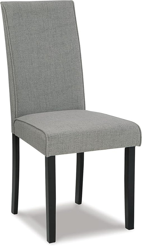 Signature Design by Ashley Kimonte Upholstered 19" Parsons Dining Chair, 2 Count, Dark Gray - LeafyLoom