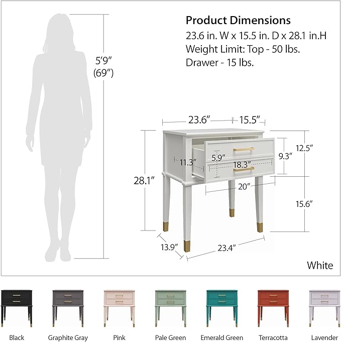 CosmoLiving by Cosmopolitan Westerleigh End Table, Graphite Gray - LeafyLoom