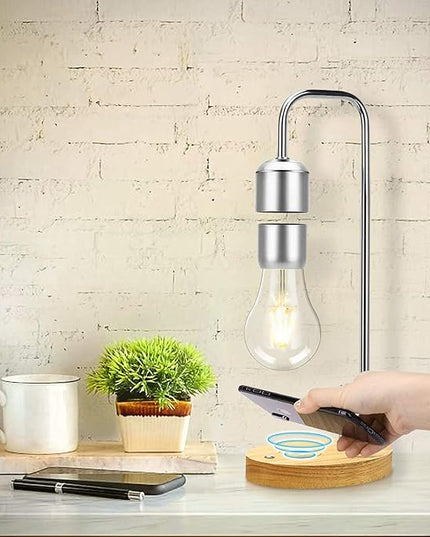 VGAzer Magnetic Levitating Floating Wireless LED Light Bulb with Wireless Charger for Desk Lamp,Room or Office Decor,Unique Gifts - LeafyLoom